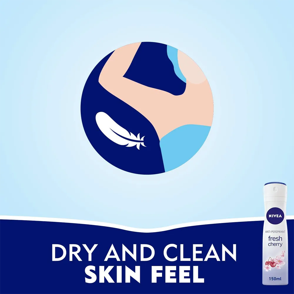 Nivea Fresh Cherry Antiperspirant Deodorant Spray - 150 ml thumbnail 4