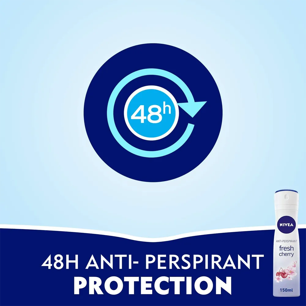 Nivea Fresh Cherry Antiperspirant Deodorant Spray - 150 ml thumbnail 5