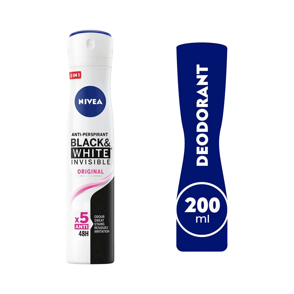 Nivea Black & White Original Deodorant Spray  - 200 ml thumbnail 1