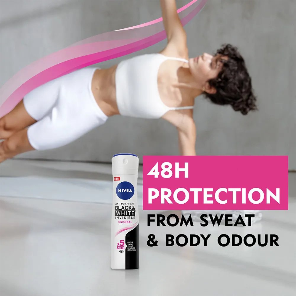 Nivea Black & White Original Deodorant Spray  - 200 ml thumbnail 2