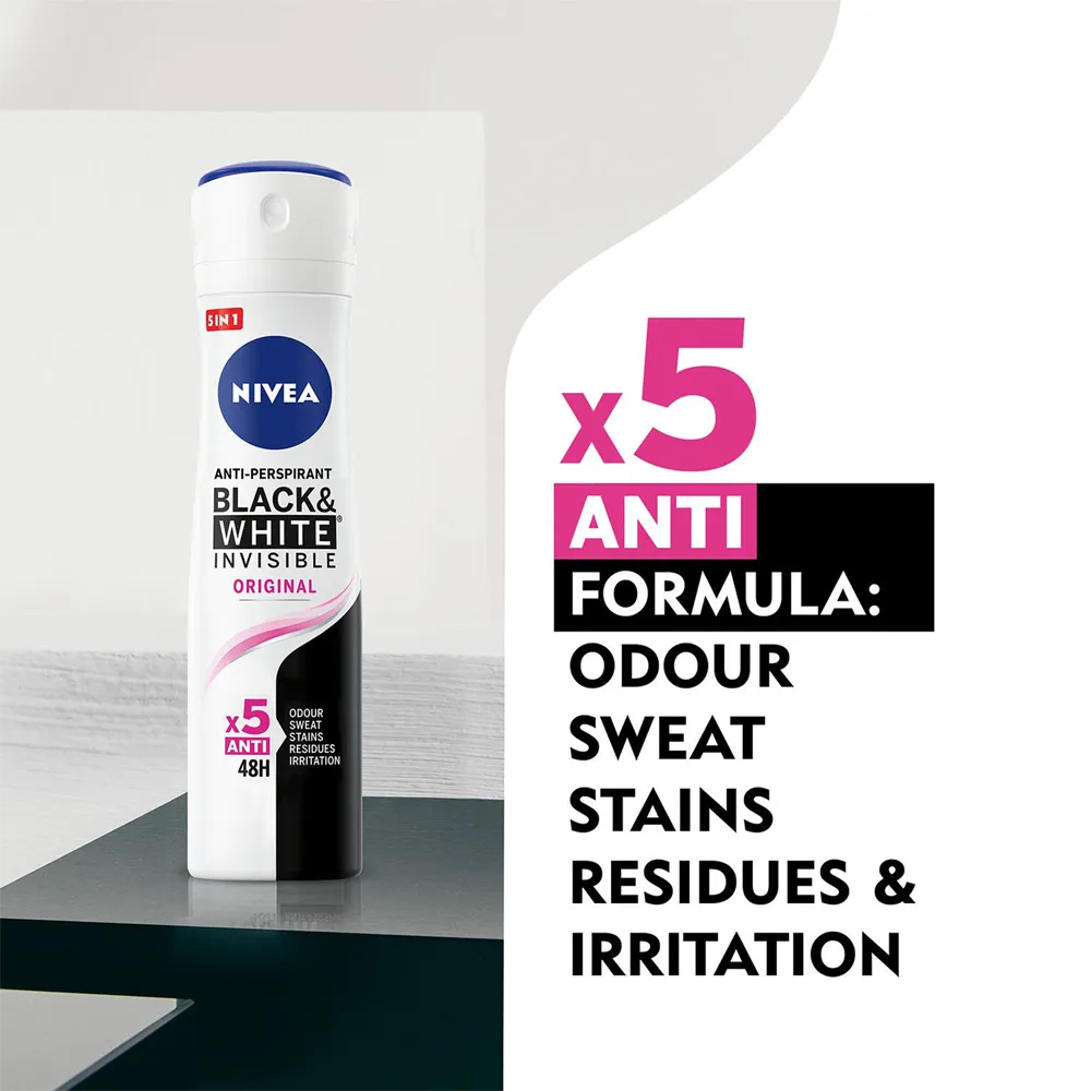 Nivea Black & White Original Deodorant Spray  - 200 ml thumbnail 4