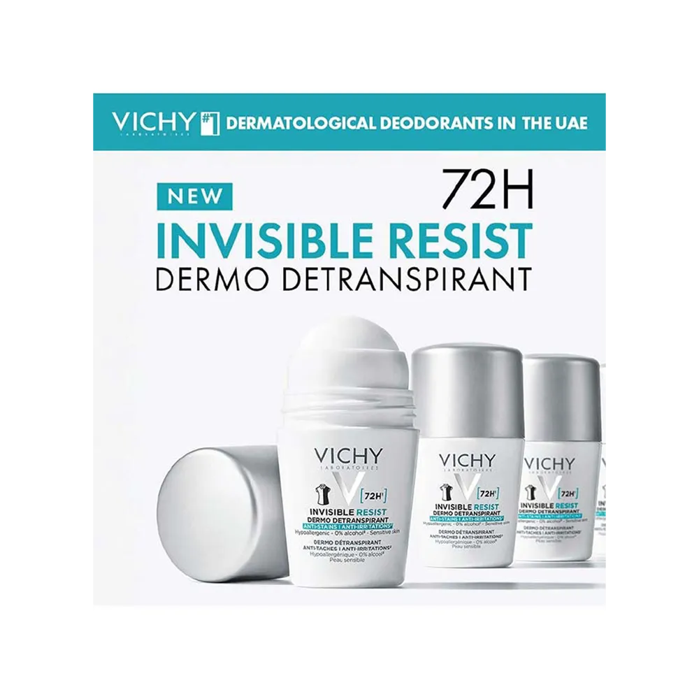 Vichy 72HR Invisible Resist Anti-perspirant Deodorant Roll-On - 50 ml thumbnail 3