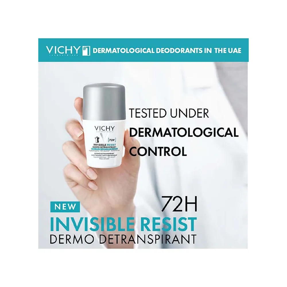 Vichy 72HR Invisible Resist Anti-perspirant Deodorant Roll-On - 50 ml thumbnail 6