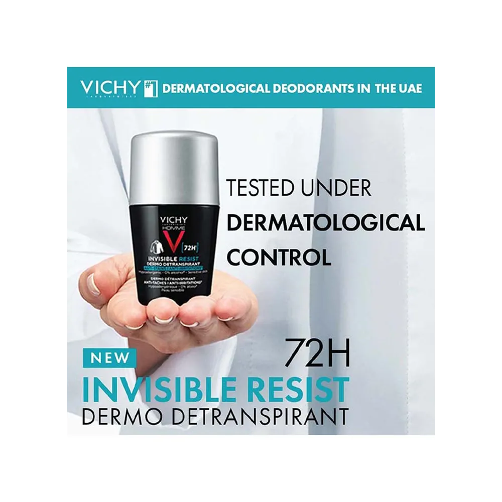 Vichy 72HR Invisible Resist Deodorant Roll-On - 50 ml thumbnail 5