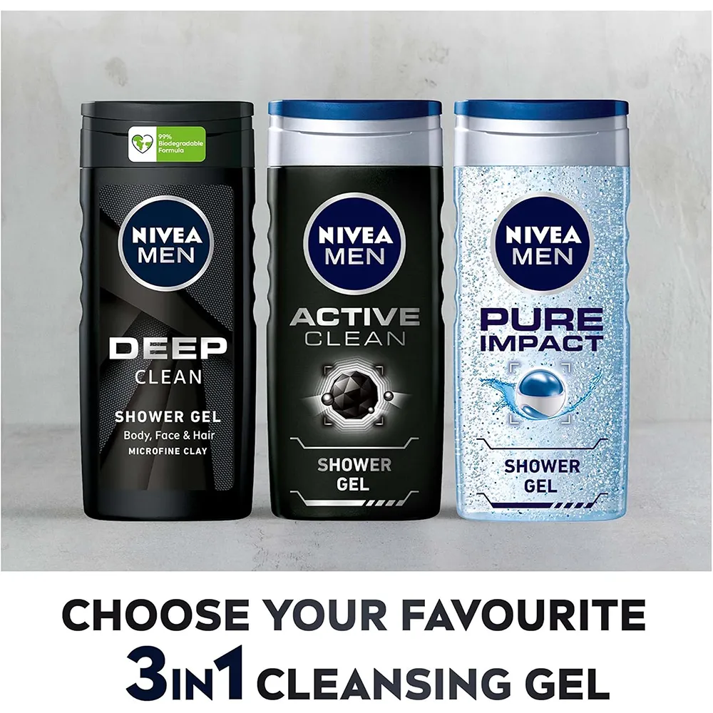 Nivea Active Clean Shower Gel - 250 ml thumbnail 6