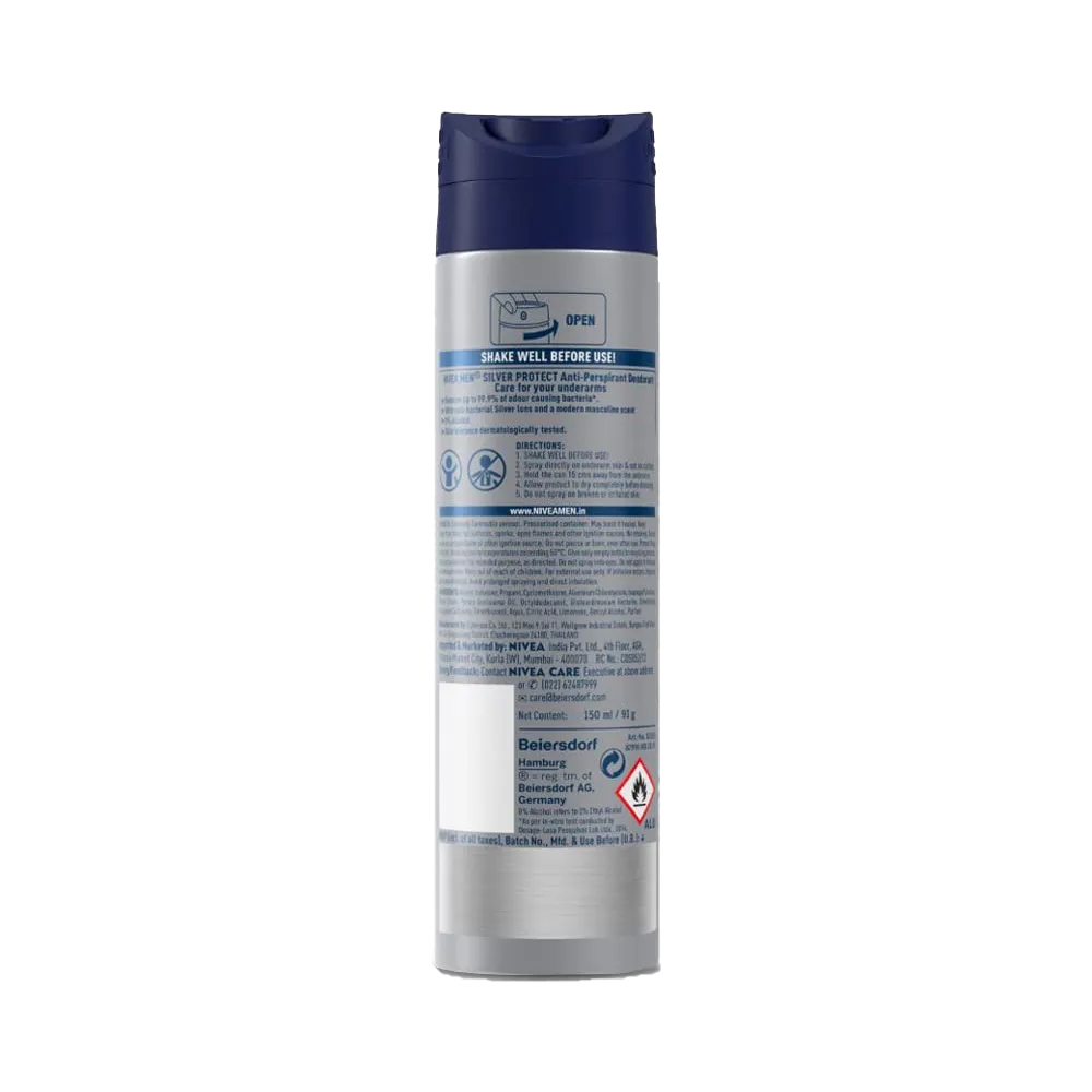 Nivea Men Silver Protect Anti-Perspirant Deodorant Spray - 150 ml thumbnail 2