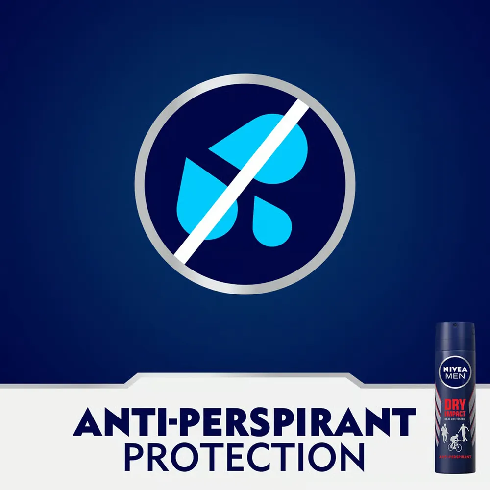 Nivea Men Dry Impact Anti-Perspirant Deodorant Spray - 150 ml thumbnail 4