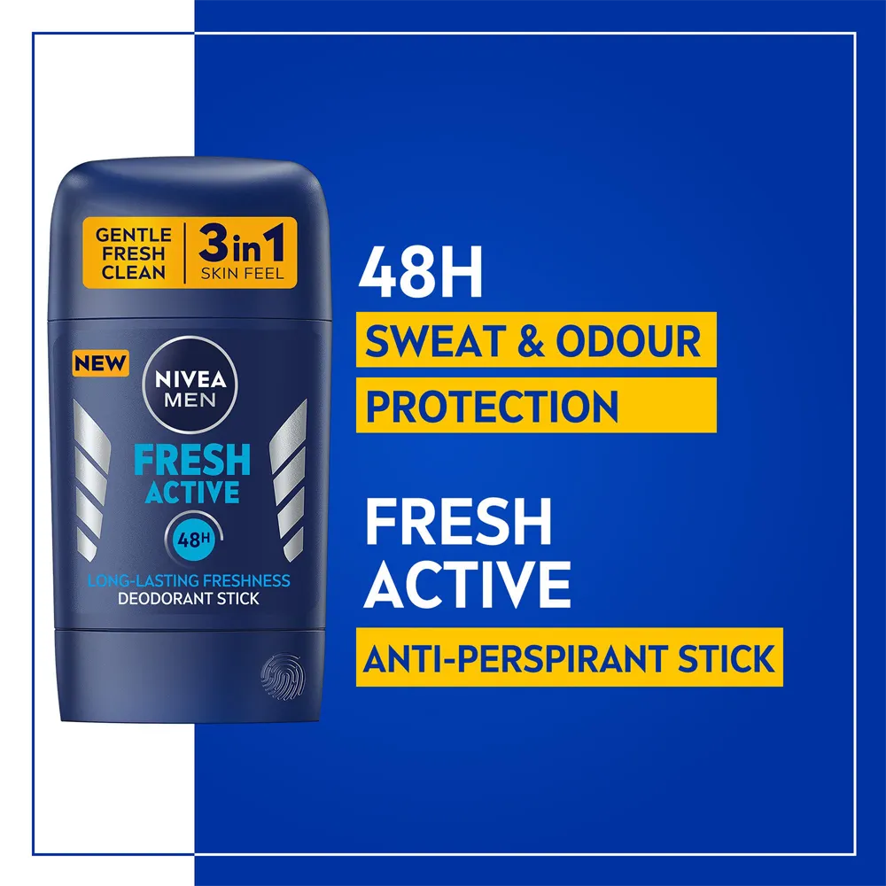 Nivea Men Fresh Active Deo Stick - 50 ml thumbnail 3