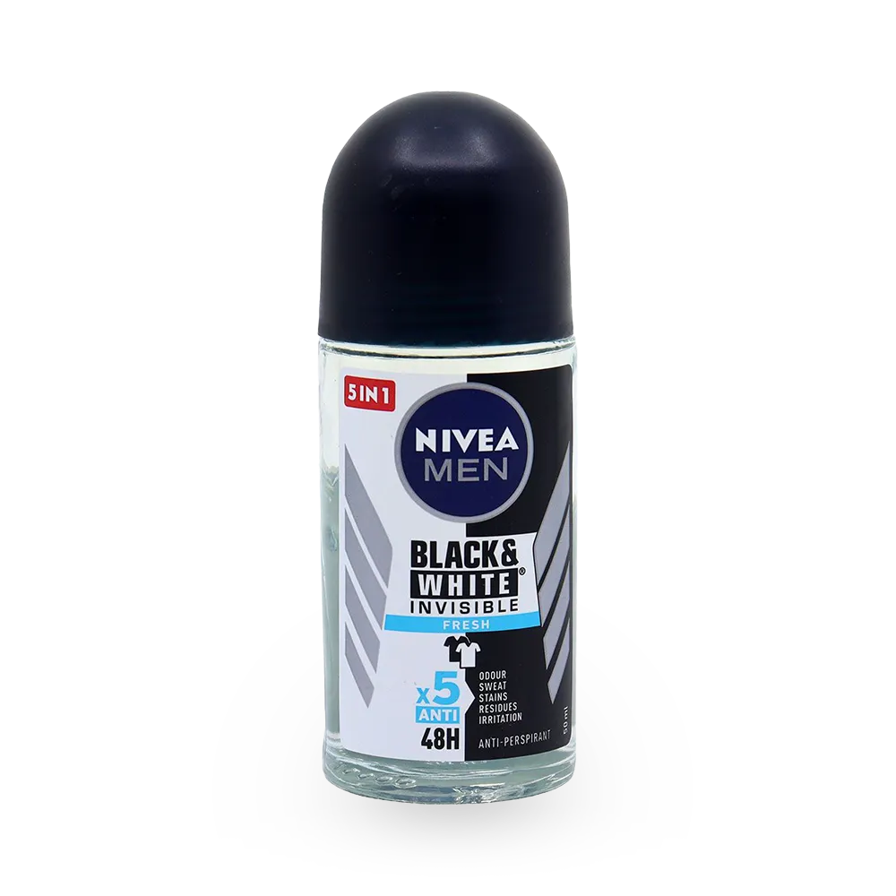 Nivea Black & White Invisible Fresh Anti-Perspirant Roll On - 50 ml thumbnail 1