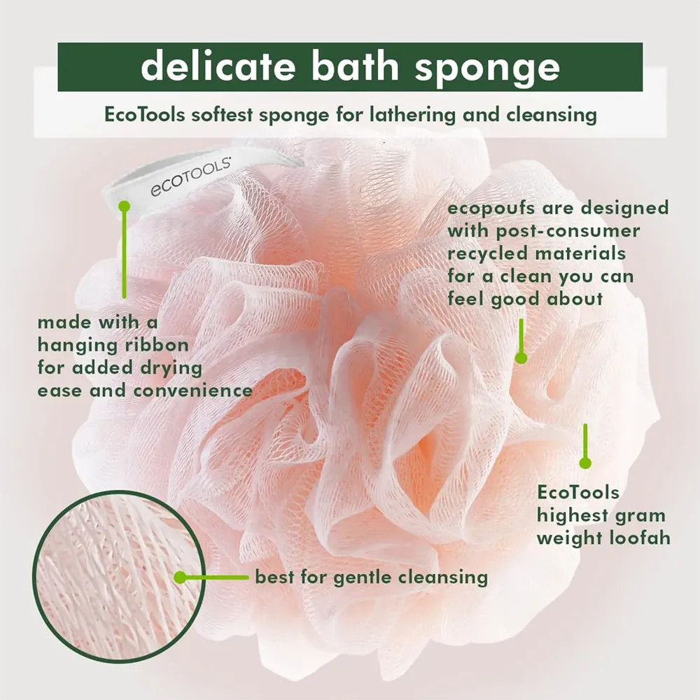 Eco Tools Delicate Recycled EcoPouf - Pink thumbnail 5