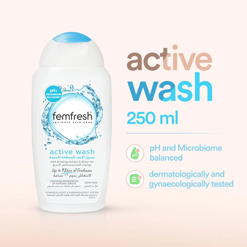 Femfresh Active Fresh Intimate Wash - 250 ml thumbnail 2