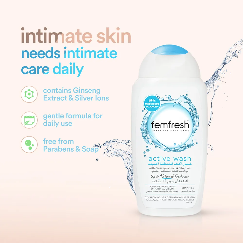 Femfresh Active Fresh Intimate Wash - 250 ml thumbnail 3