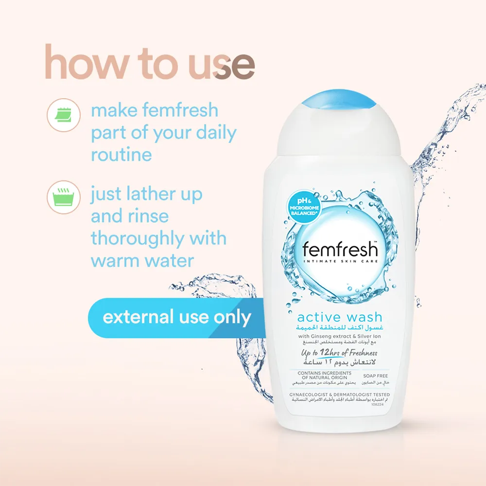 Femfresh Active Fresh Intimate Wash - 250 ml thumbnail 4