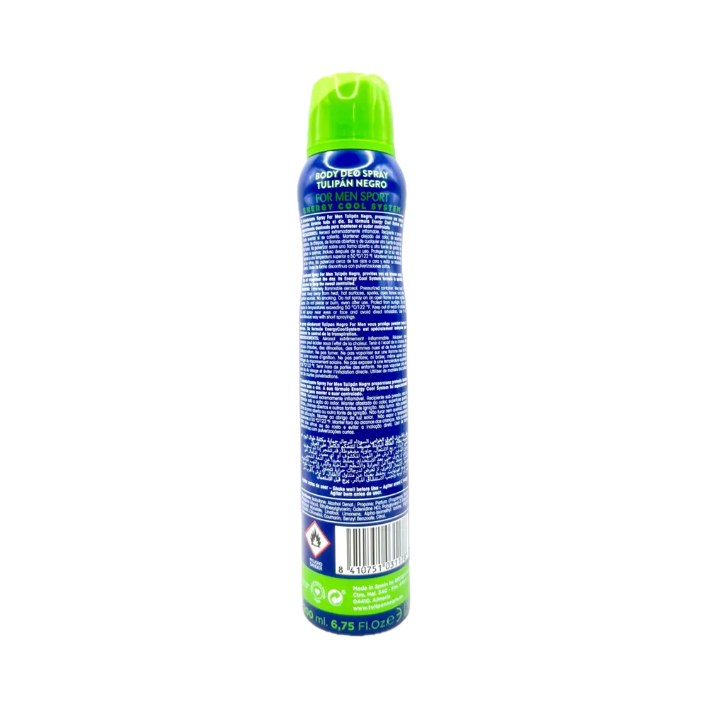 Tulipan Negro For Men Sport Body Deo Spray - 200 ml thumbnail 2