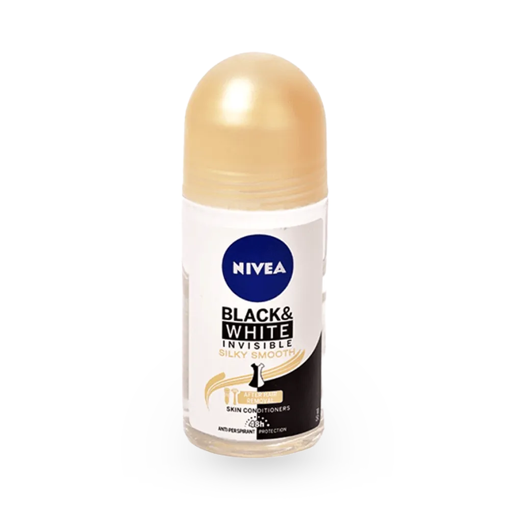 Nivea Black & White Silky Smooth Deodorant Roll-On - 50 ml thumbnail 1