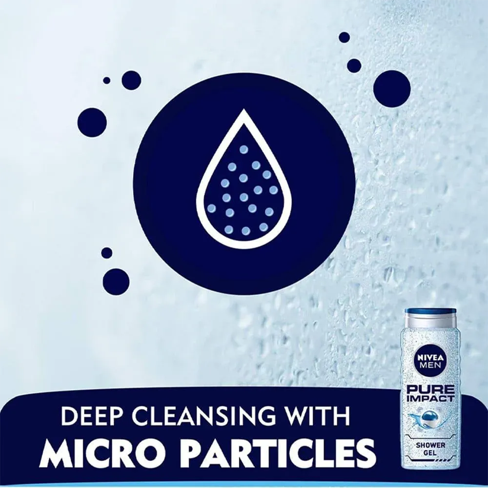 Nivea Men Pure Impact Shower Gel - 500 ml thumbnail 2