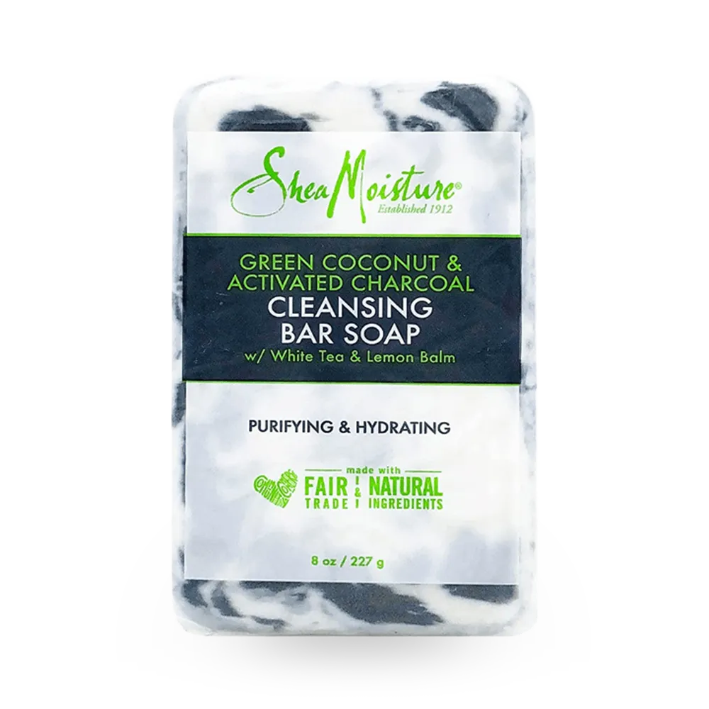 Shea Moisture Green Coconut & Activated Charcoal Cleansing Bar Soap - 227 g thumbnail 1