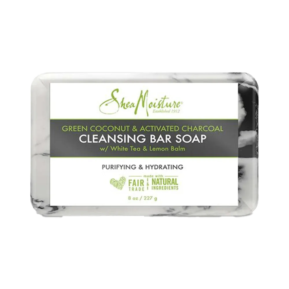 Shea Moisture Green Coconut & Activated Charcoal Cleansing Bar Soap - 227 g thumbnail 3