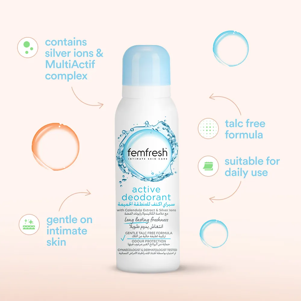 Femfresh Ultimate Care Active Fresh Deodorant - 125 ml thumbnail 3