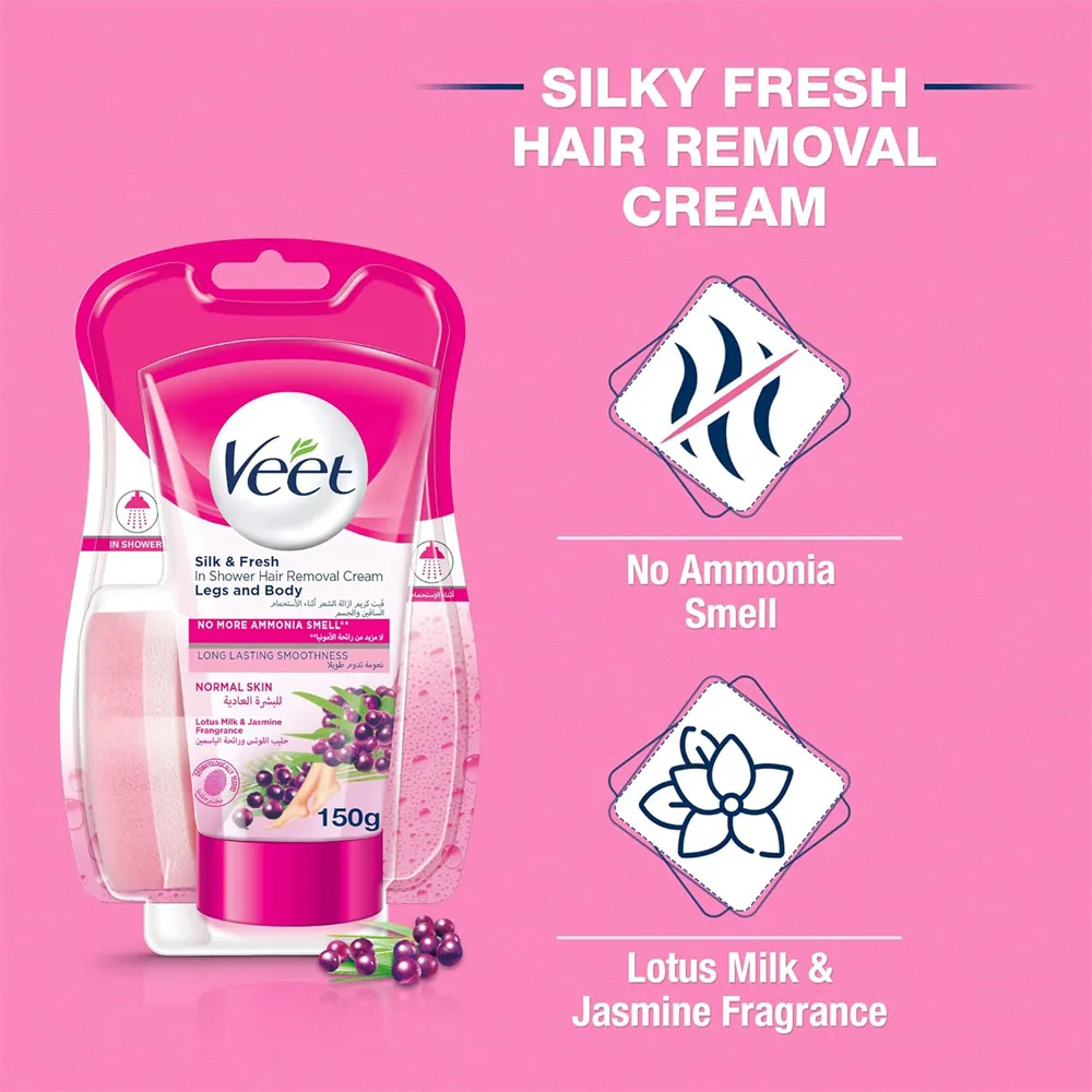 Veet In Shower Hair Removal Cream For Normal Skin - 150 g thumbnail 2