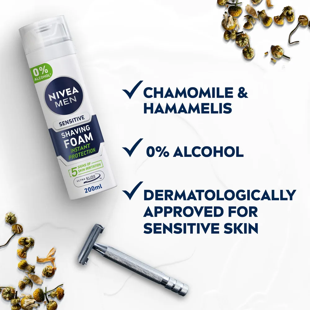 Nivea Men Sensitive Shaving Foam - 200 ml thumbnail 3