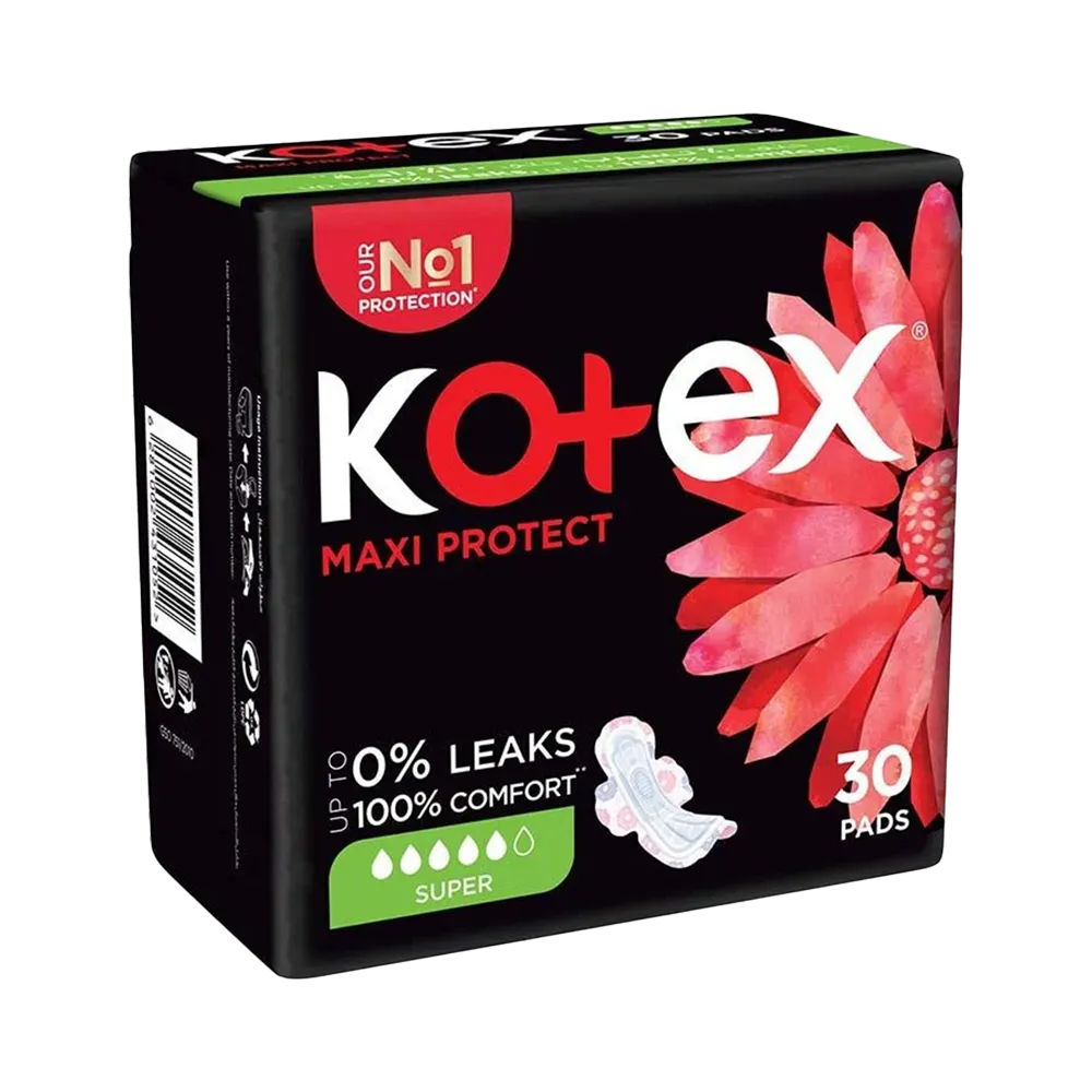 Kotex Maxi Thick Super With Wings - 30 Pads thumbnail 2