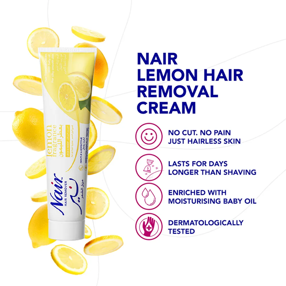 Nair Hair Removal Cream with Baby Oil Lemon - 110 g thumbnail 4