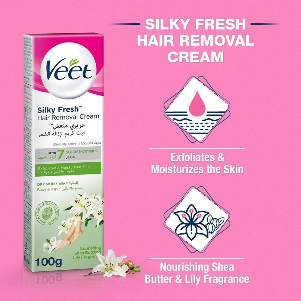 Veet Silky Fresh Hair Removal Cream Dry Skin - 100 g thumbnail 3
