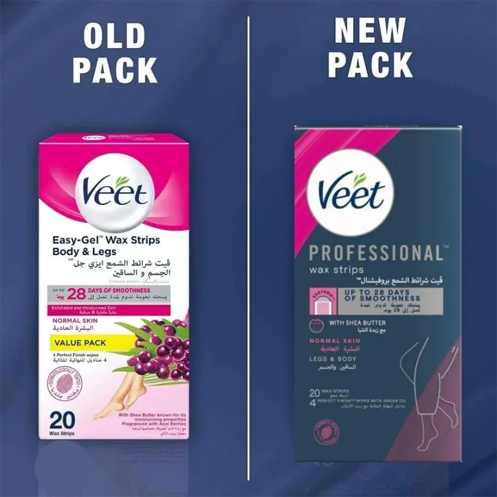 Veet Professional Wax Strips for Normal Skin - 20 pcs thumbnail 2