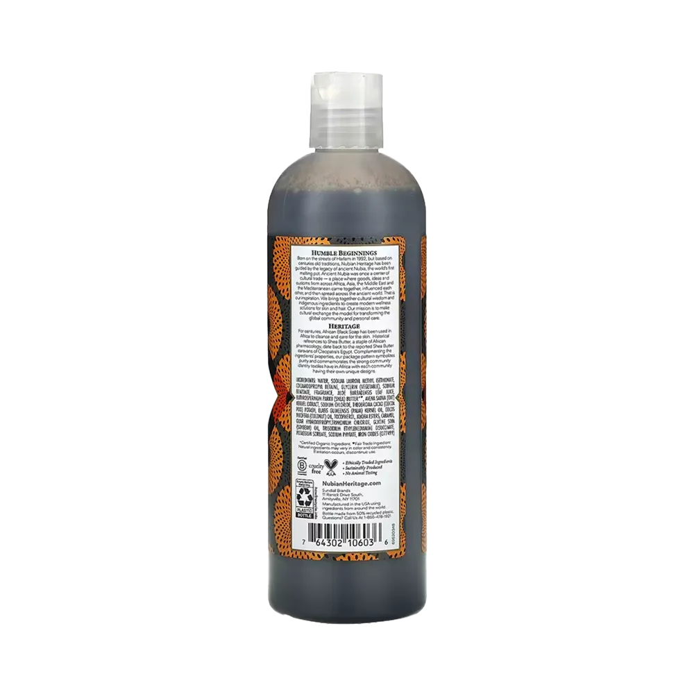 Nubian Heritage African Black Soap Body Wash - 384 ml thumbnail 2