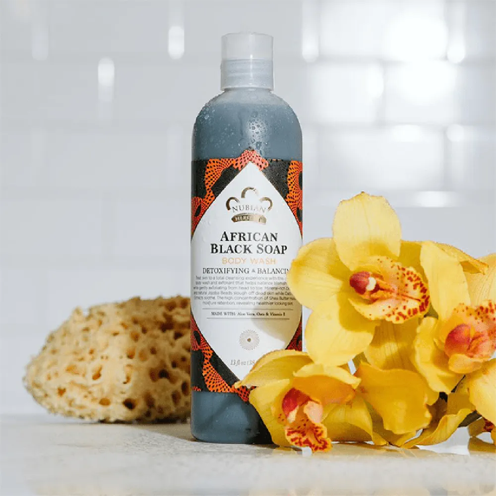 Nubian Heritage African Black Soap Body Wash - 384 ml thumbnail 3