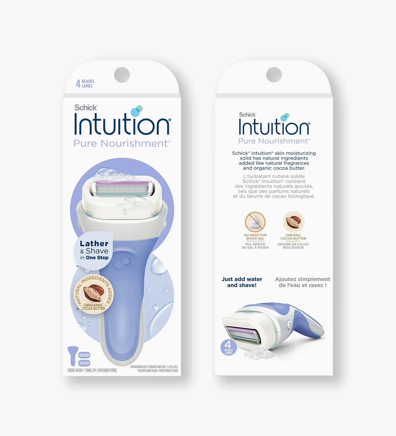 Schick Intuition Pure Nourishment Razor ( 1 Handle + 2 Heads) thumbnail 3
