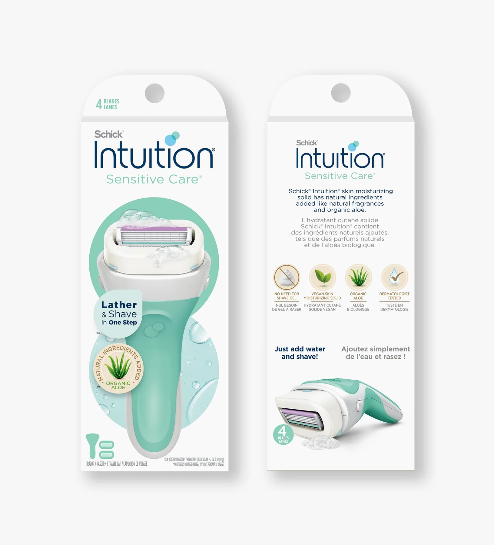 Schick Intuition Sensitive Care Razor ( 1 Handle + 2 Heads) thumbnail 3