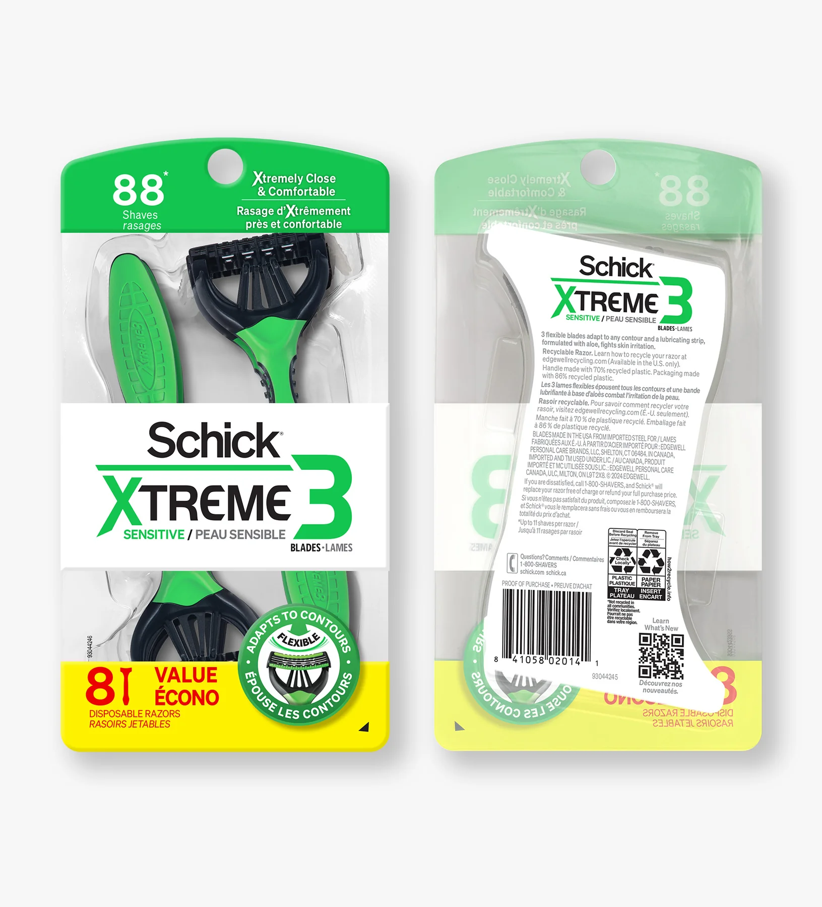 Schick Intuition Xtreme 3 Sensitive Disposable Razor ( 1 Handle + 12 Heads) thumbnail 2