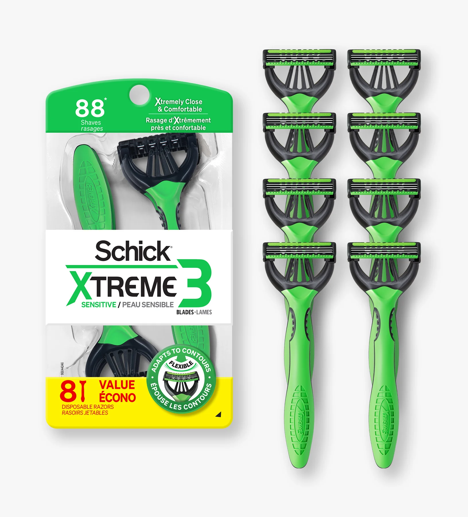 Schick Intuition Xtreme 3 Sensitive Disposable Razor ( 1 Handle + 12 Heads) thumbnail 3