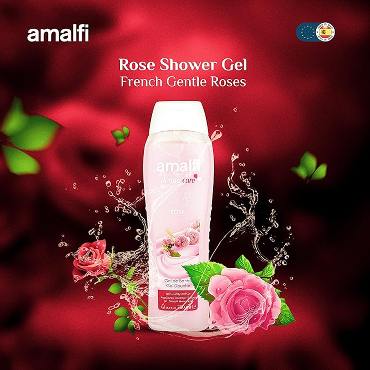 Amalfi Dermo Care Shower Gel, Gentle Rosa - 750 ml thumbnail 2