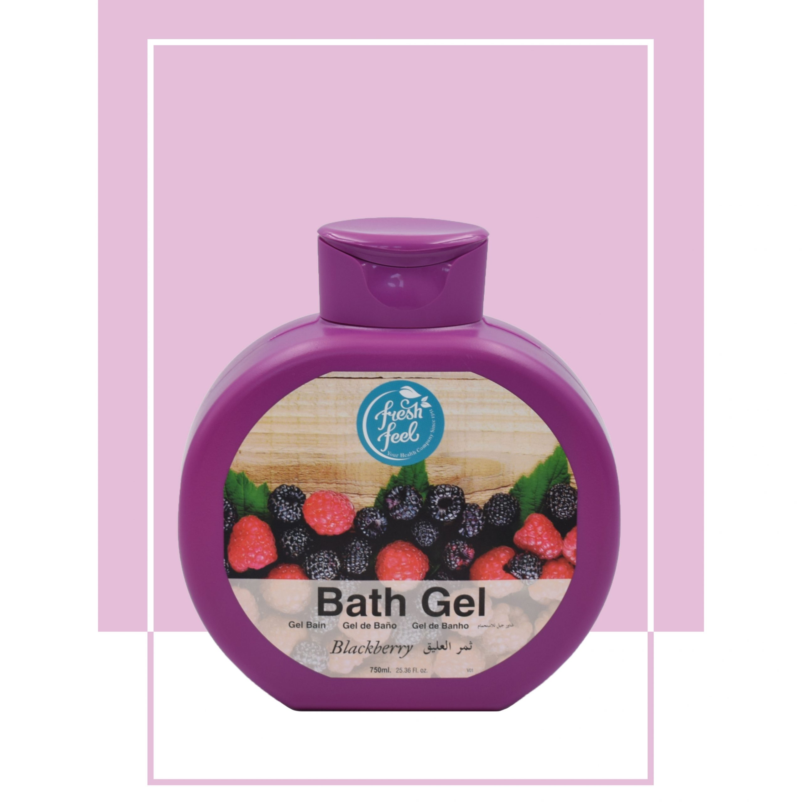 fresh feel Moussel Bath Gel, Blackberry - 750 ml thumbnail 2