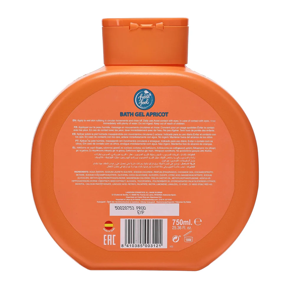 fresh feel Moussel Bath Gel, Apricot - 750 ml thumbnail 2