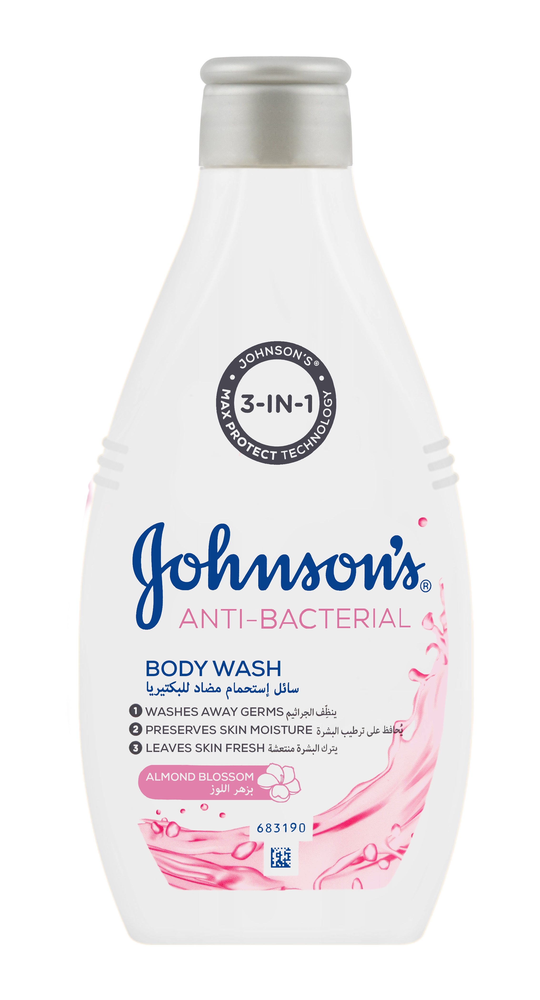 Johnson's Anti-Bacterial Almond Blossom Body Wash - 400 ml thumbnail 1