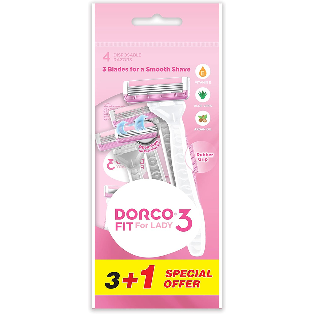 Dorco Fit 3 Disposable Razor (3+1) pcs thumbnail 1