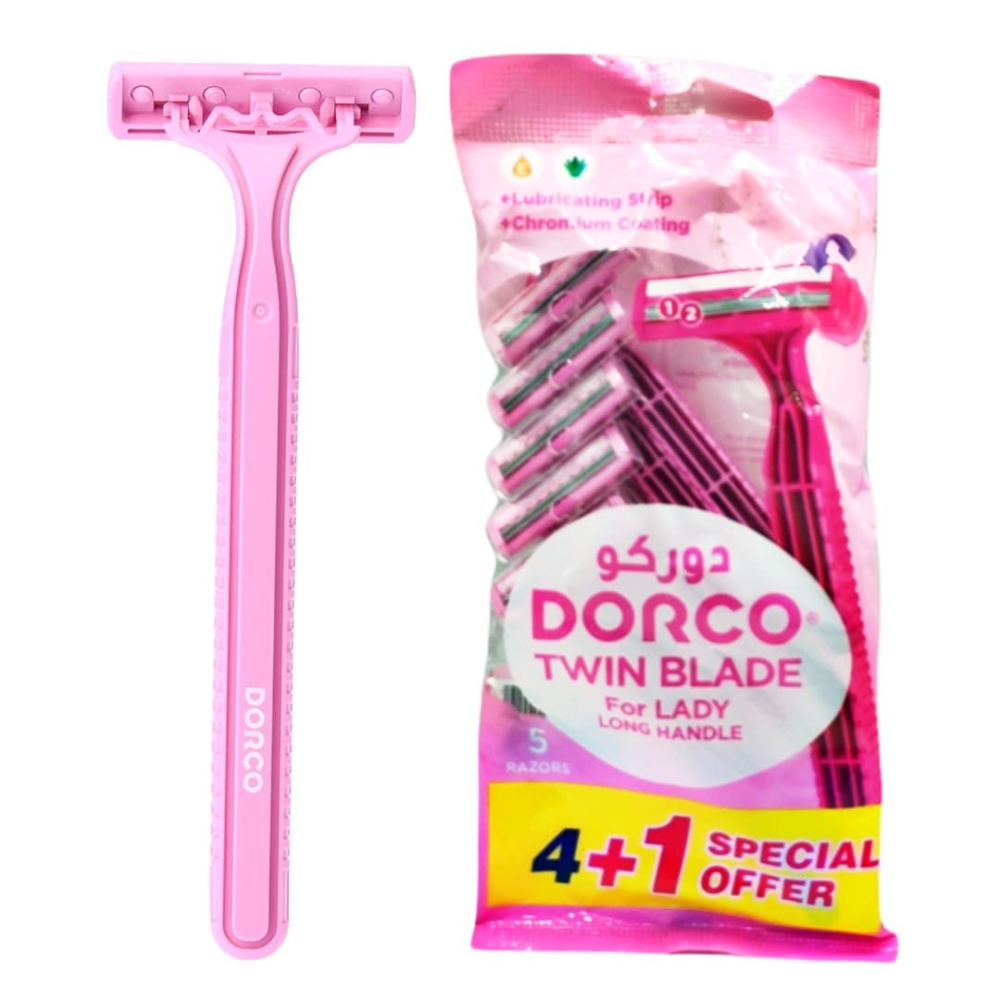Dorco Twin Blade Disposable Razor (4+1) pcs thumbnail 2
