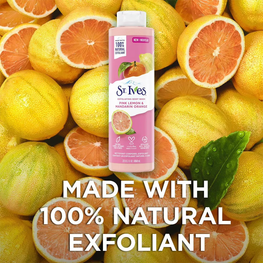 ST. Ives Pink Lemon & Mandarin Orange Exfoliating Body Wash - 650 ml thumbnail 4