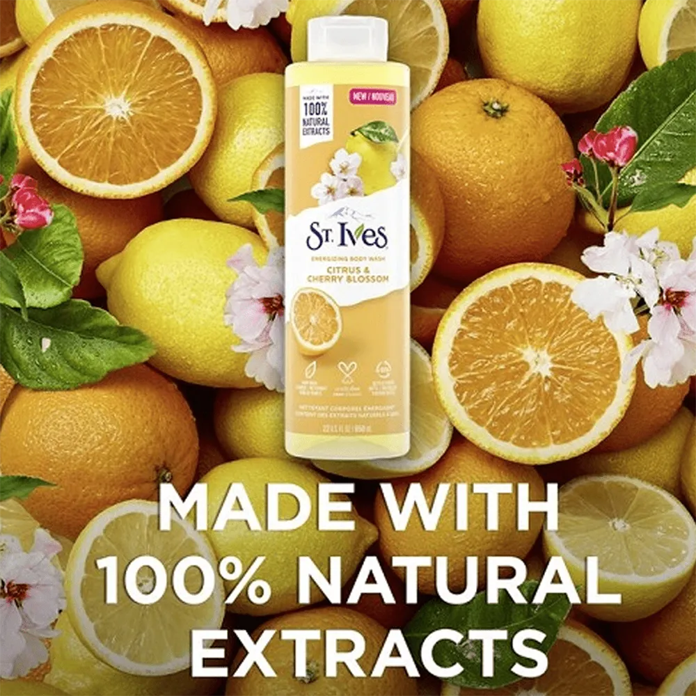 ST. Ives Citrus & Cherry Blossom Energizing Body Wash - 650 ml thumbnail 2