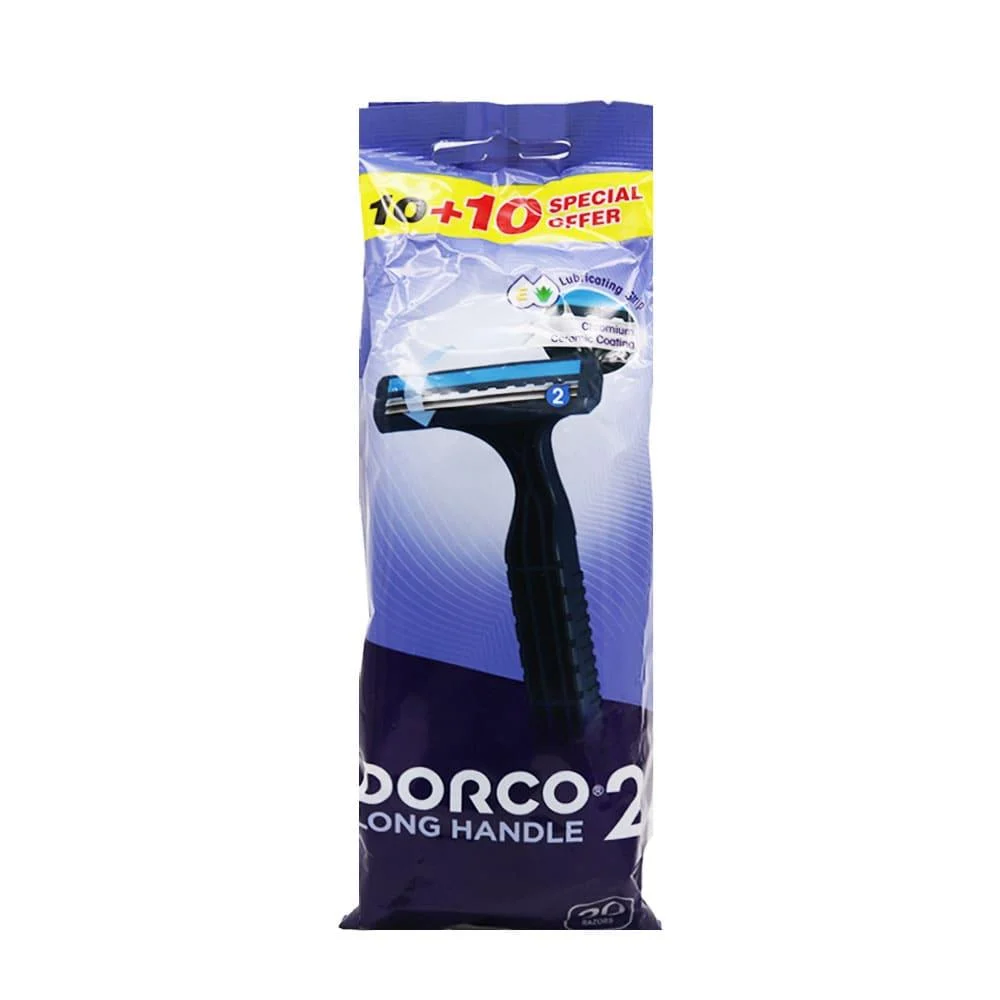 Dorco 2 Long Handle Disposable Razors Special Offer (10+10) pcs thumbnail 1