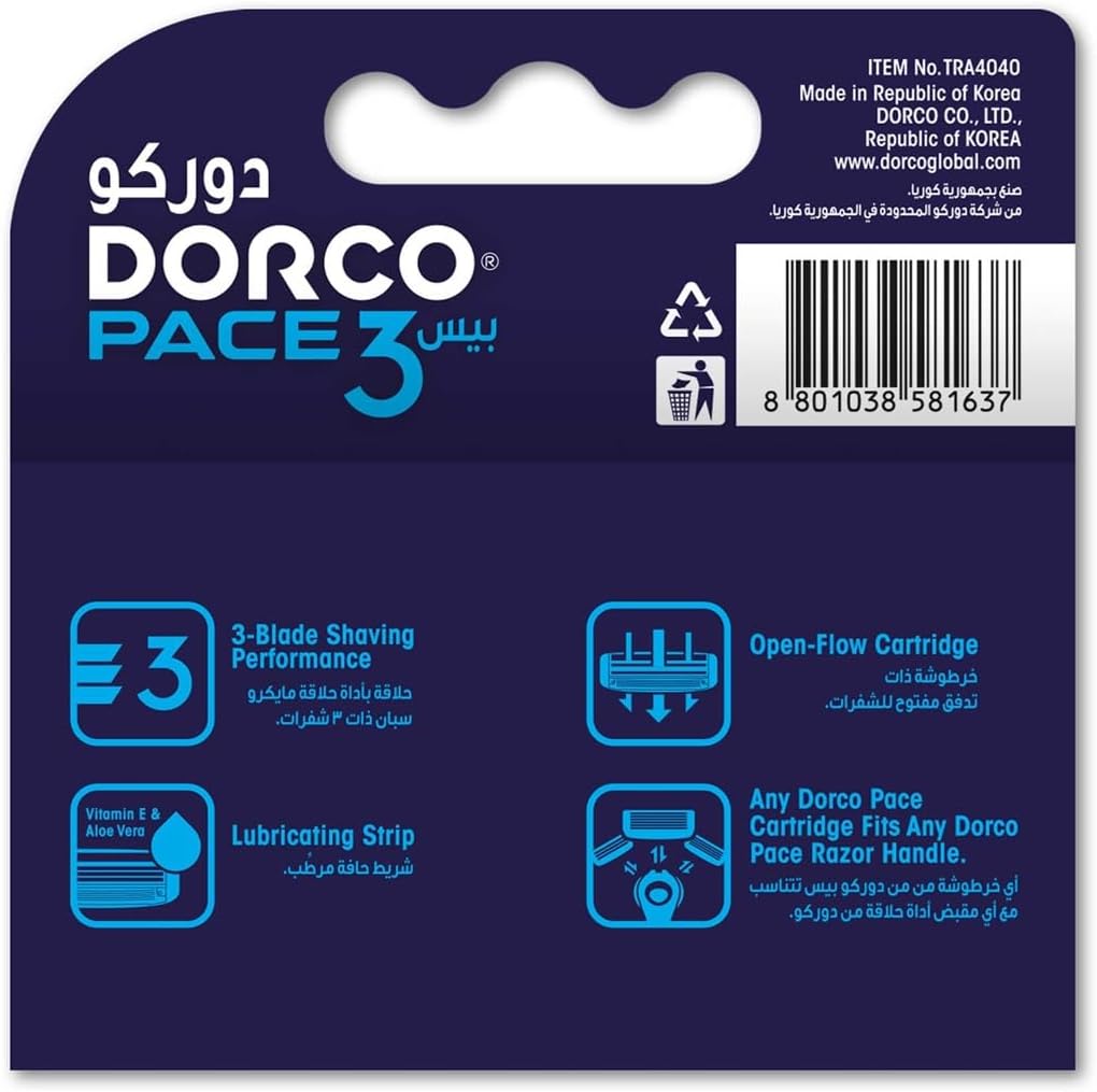 Dorco Pace 3 Cartridge - 4 pcs thumbnail 3