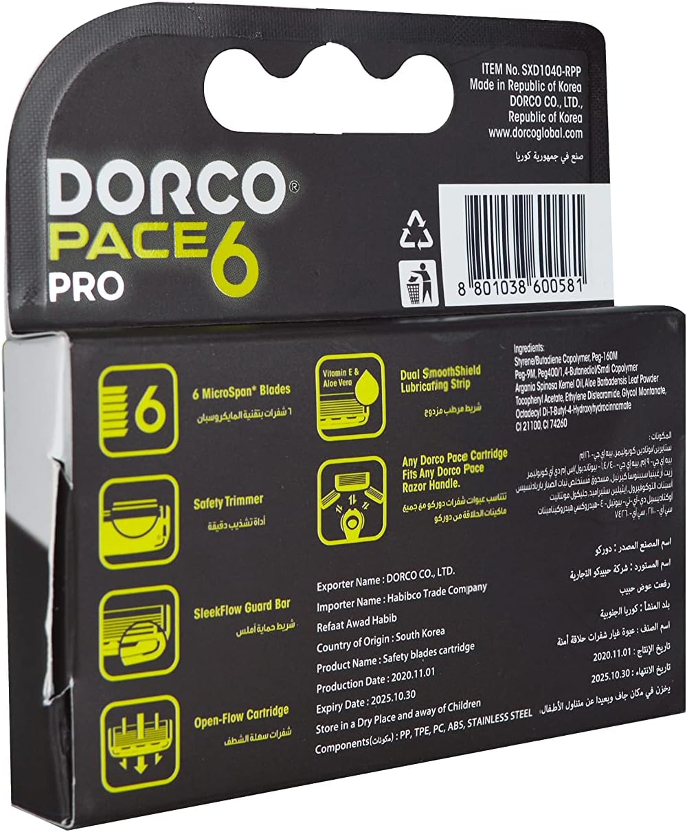 Dorco Pace 6 Pro Cartridges - 4 pcs thumbnail 3