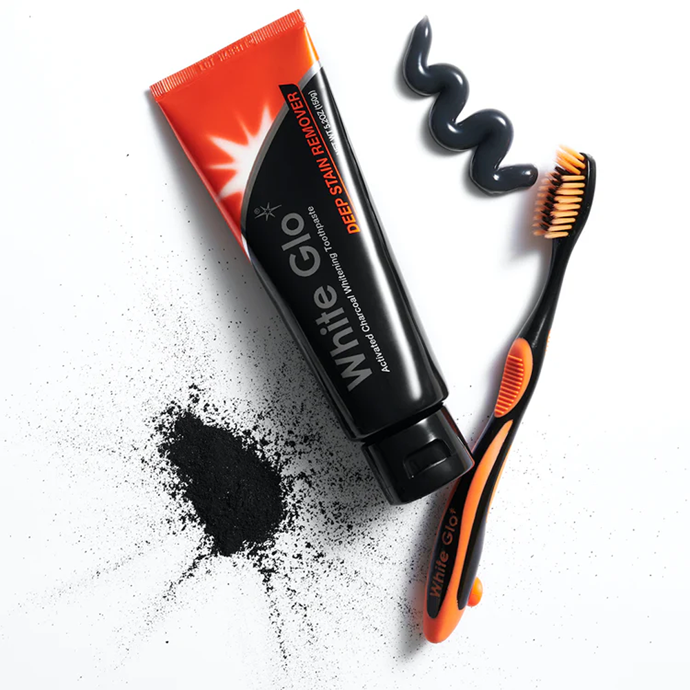 White Glo Charcoal Deep Stain Remover Whitening Toothpaste With Toothbrush - 150 g thumbnail 3