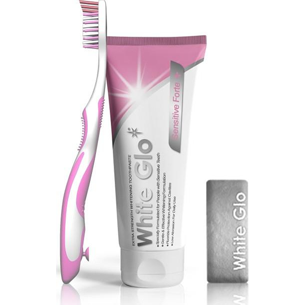 White Glo Sensitive Forte + Whitening Toothpaste With Toothbrush - 150 g thumbnail 4