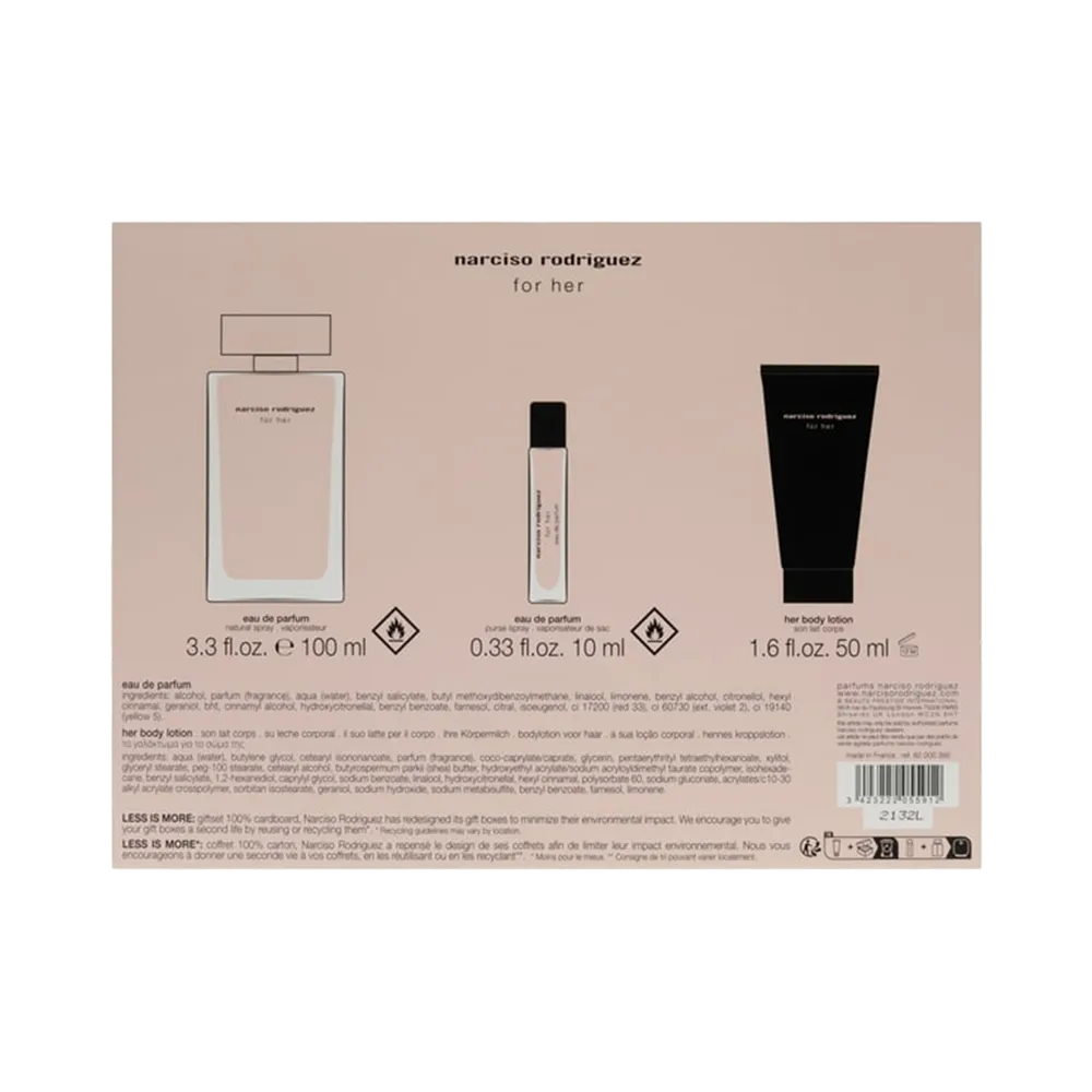 Narciso Rodriguez For Her Gift Set (100 ml + 10 ml + 50 ml) thumbnail 4