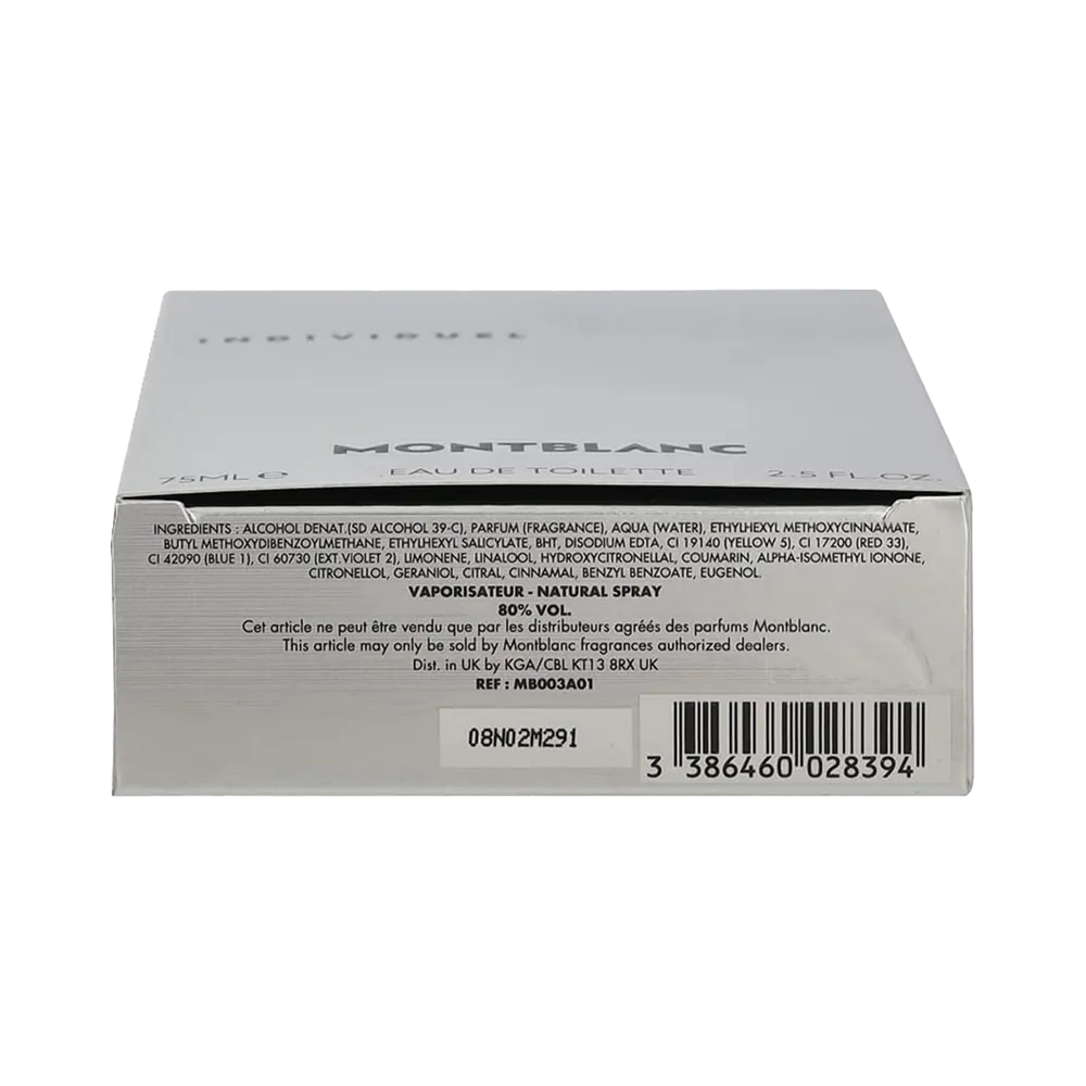 Mont Blanc Individuel Eau De Toilette - 75 ml thumbnail 4